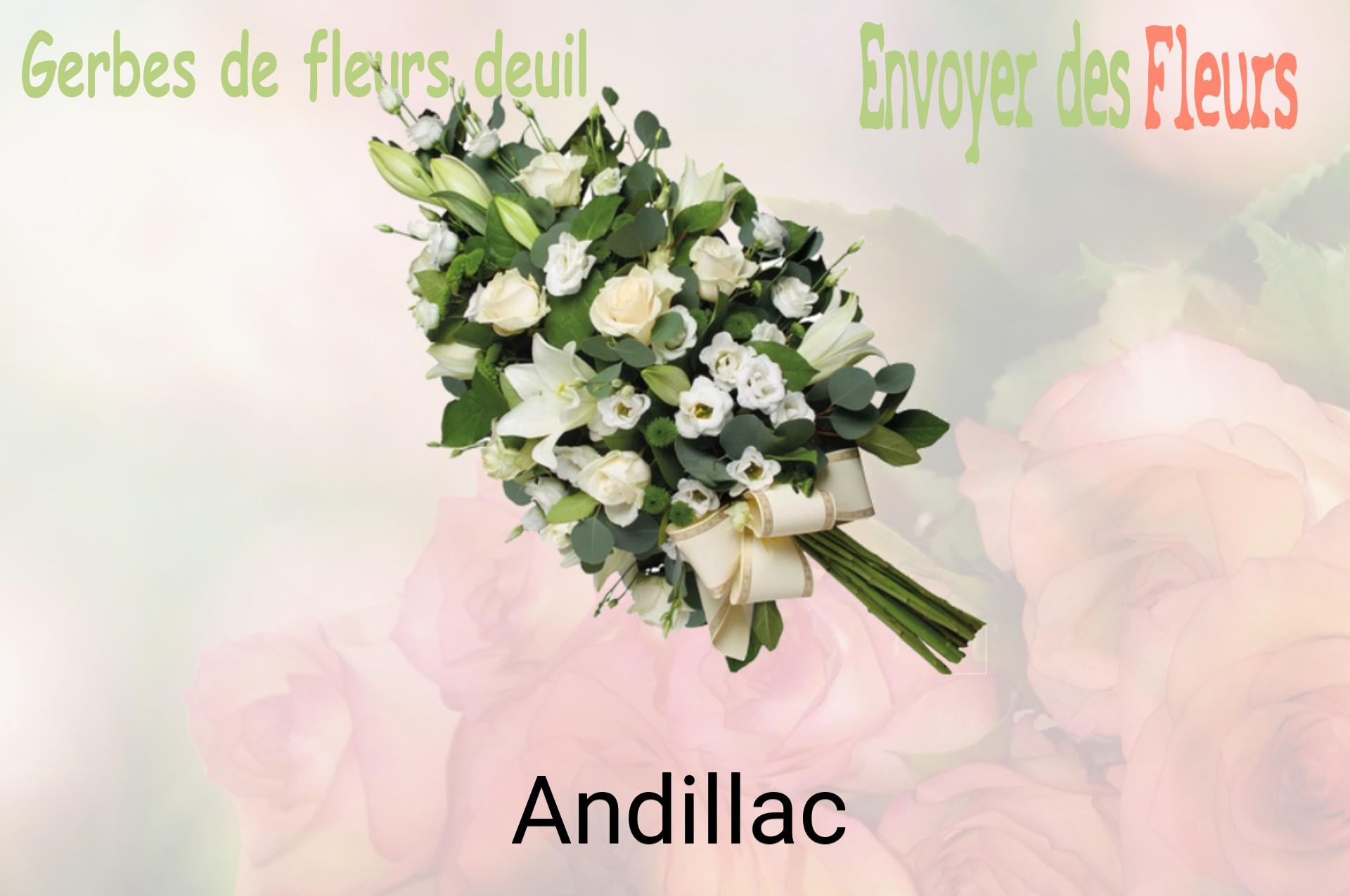 Gerbe de fleurs de deuil livrée à Andillac